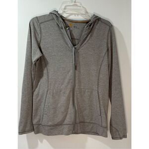 Carhartt women’s gray full zip hooded sweatshirt with pockets size M.   #39-0998